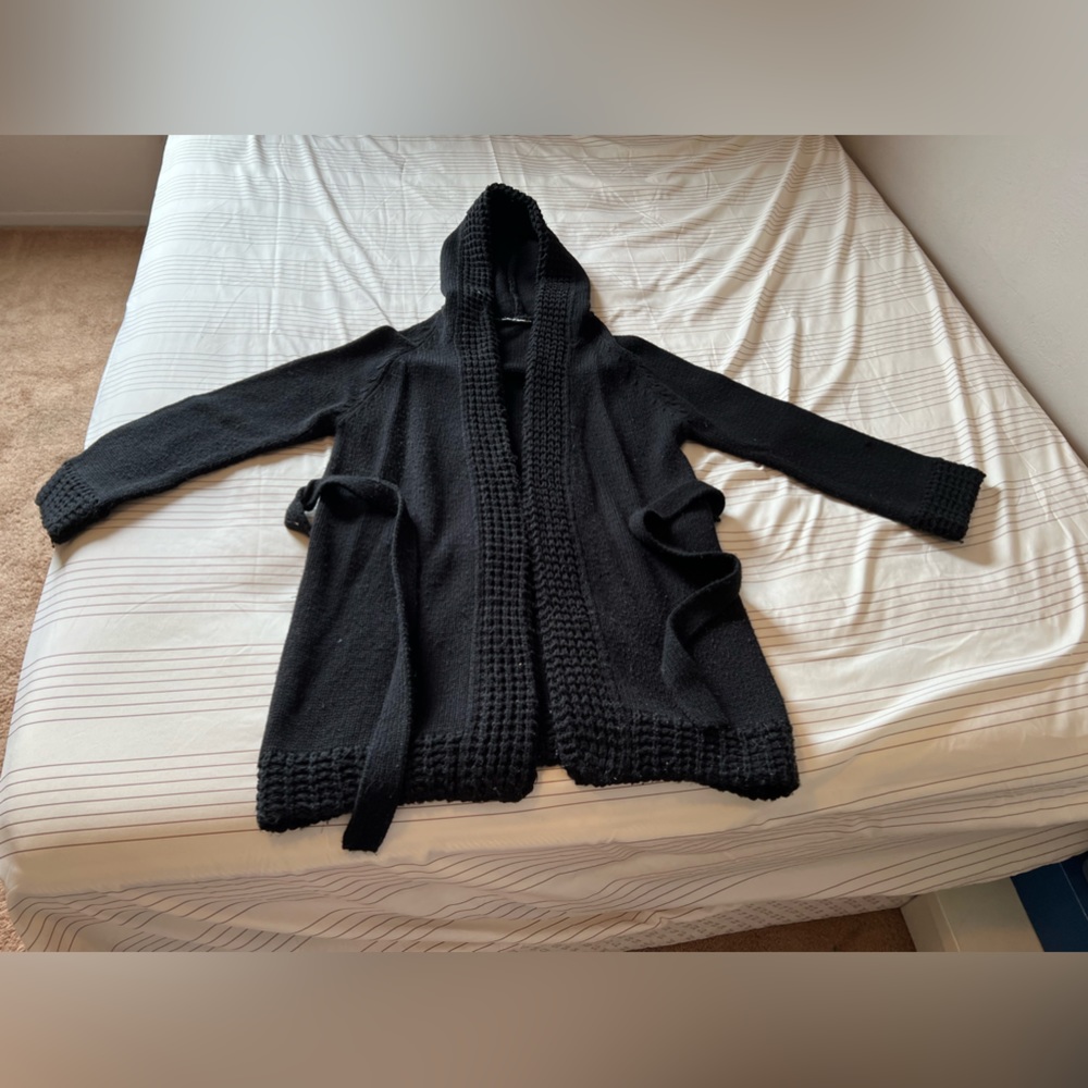 Women's Belted Wrap Sweater Cardigan - Long